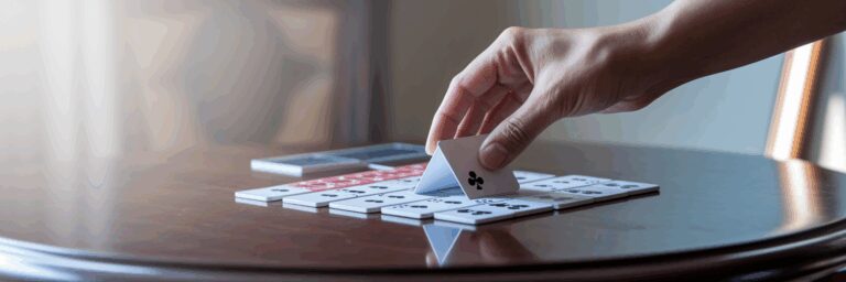 Hand playing Pyramid Solitaire game