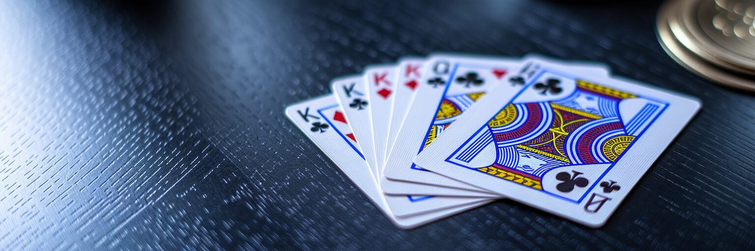 Playing cards fanned strategy game